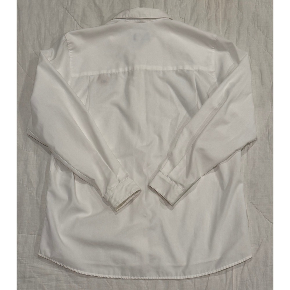 Liz Claiborne Lizsport Womens White Cotton Button Down Shirt Crest Logo Size M - Picture 5 of 5